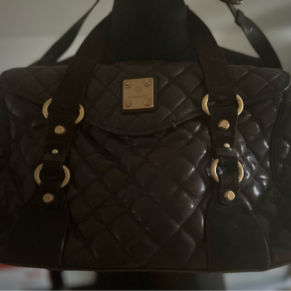 Francesco Biasia dark brown leather handbag with long shoulder strap. - Picture 7 of 8